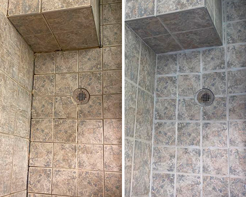 Shower Before and After Our Superb Hard Surface Restoration Services in Bradenton, FL