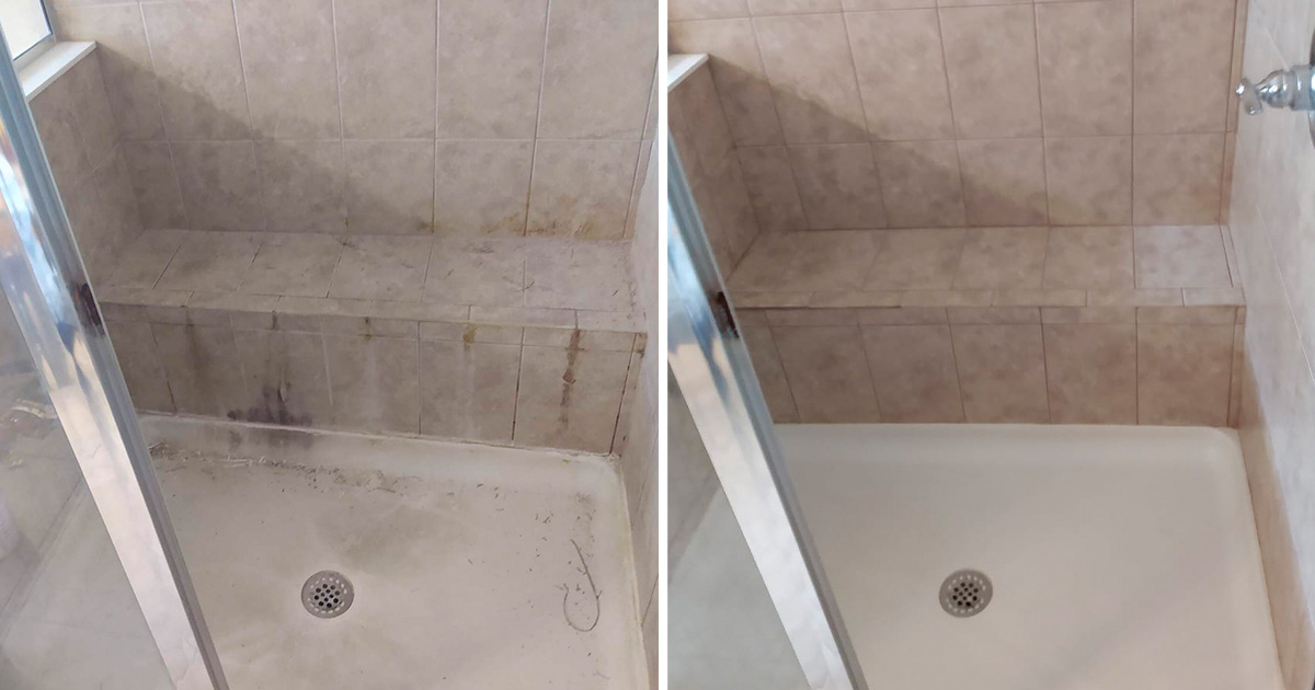 Our Tile Cleaning Process Transformed This Dingy Shower in Lakewood