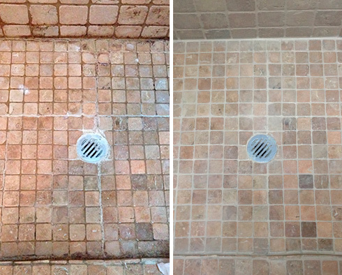 Tile Shower Before and After Our Hard Surface Restoration Services in Lakewood Ranch