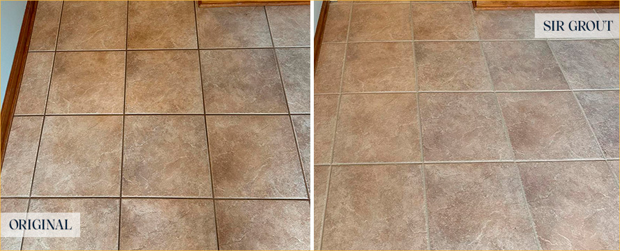 Floor Before and After an Excellent Tile Sealing in Longboat Key, FL 