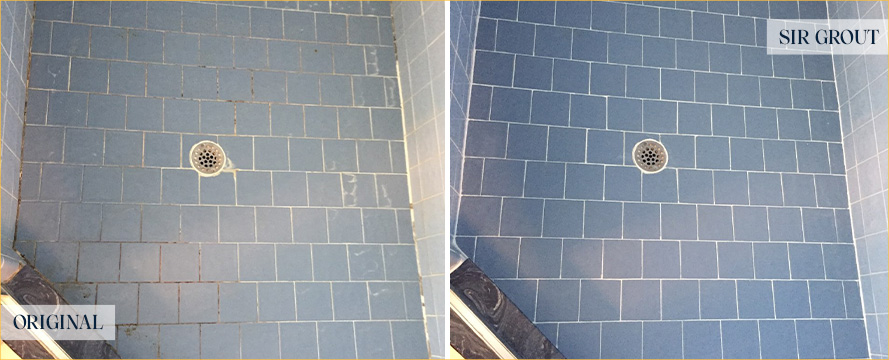 Tile Shower Before and After a Service from Our Tile and Grout Cleaners in Bradenton