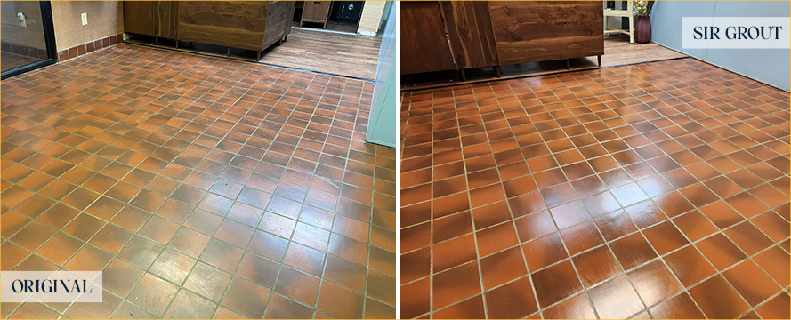 Terracotta Floor Before and After Our Tile Cleaning in Palmetto